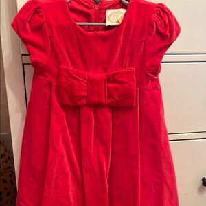 Elegant Red Velvet Kids Dress